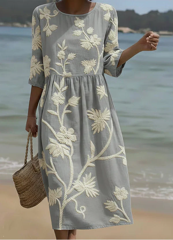 Ashley - Robe Midi à Imprimé Floral