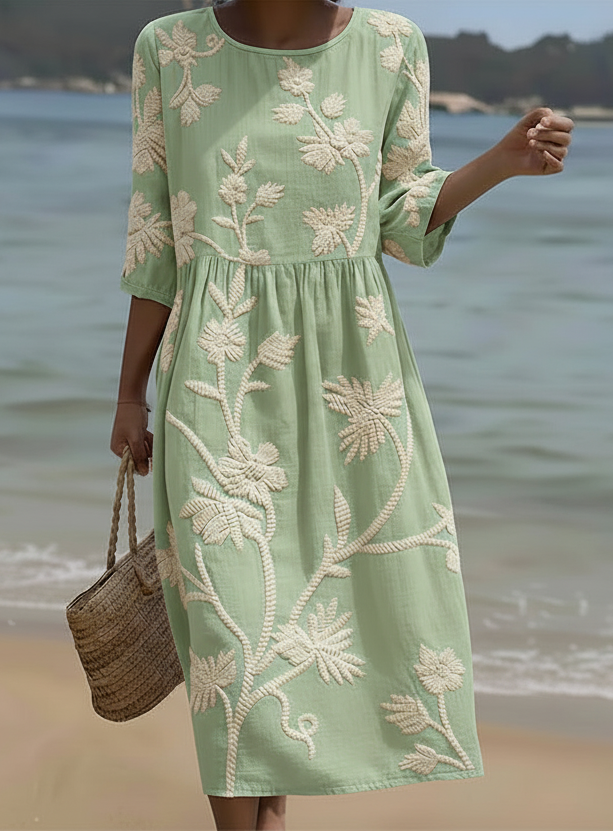 Gwen - Robe Midi à Imprimé Floral