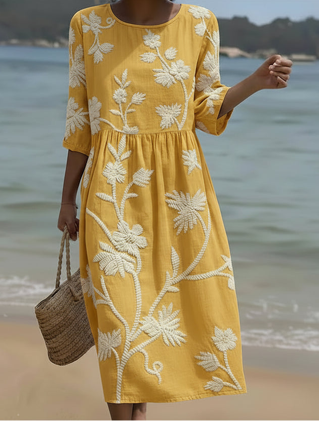 Yassy - Robe Midi à Imprimé Floral