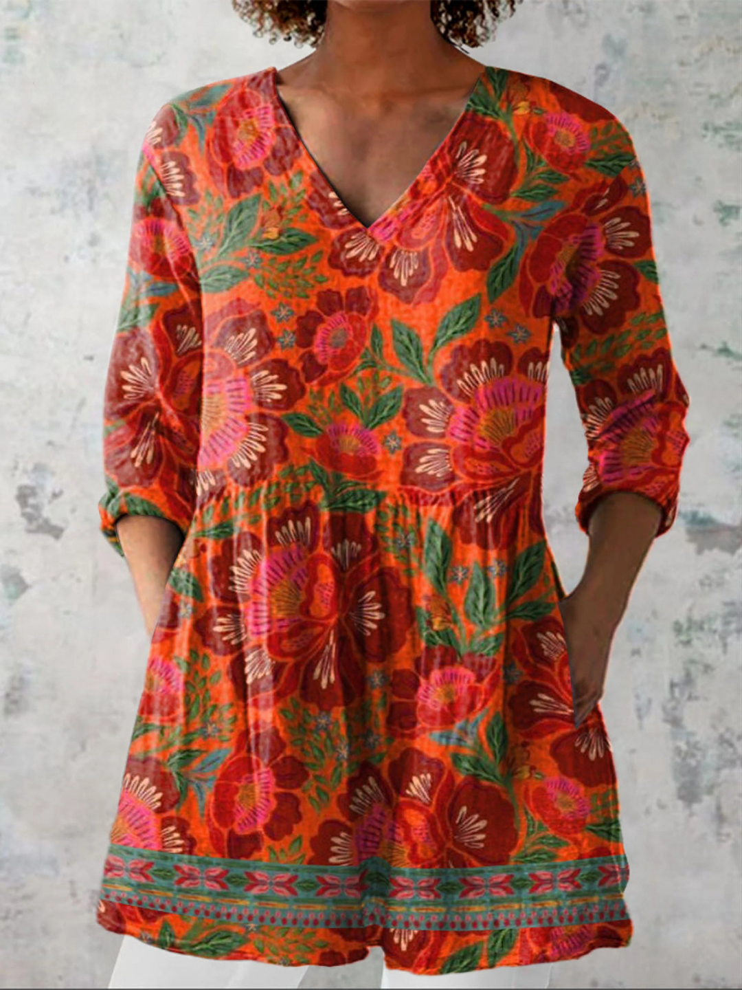 Marion | Blouse Longue à Col en V
