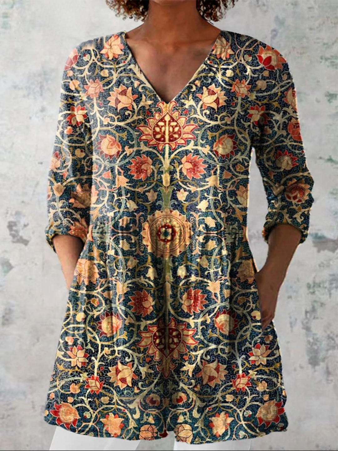 Céline | Blouse Longue à Col en V