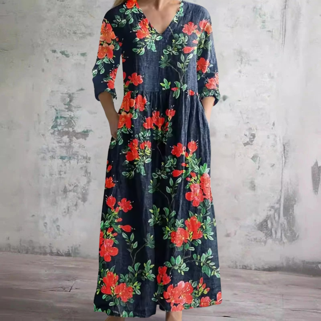 Wendy™ | Robe Florale d'Été - Noir