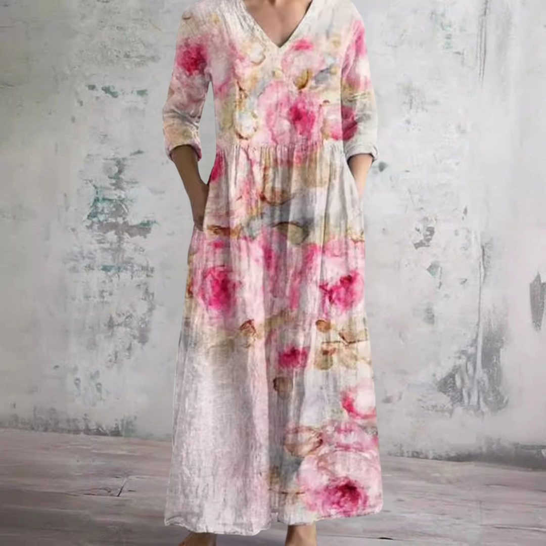 Barbara™ | Robe Florale d'Été - Rose