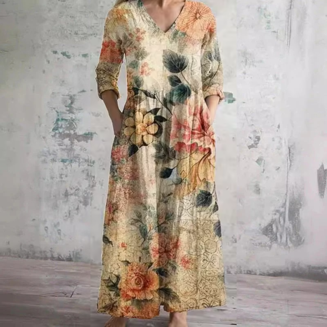 Tiara™ | Robe Florale d'Été - Orange