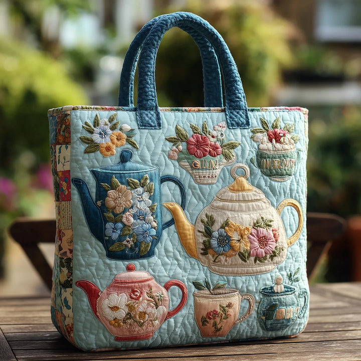 Sac cabas matelassé - Motif floral