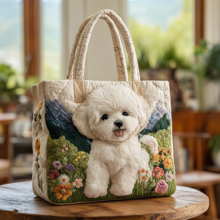 Sac matelassé artisanal - Chien enchanté