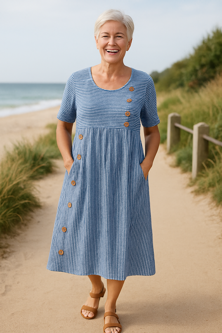 Brienne | Robe midi rayée au confort sans effort