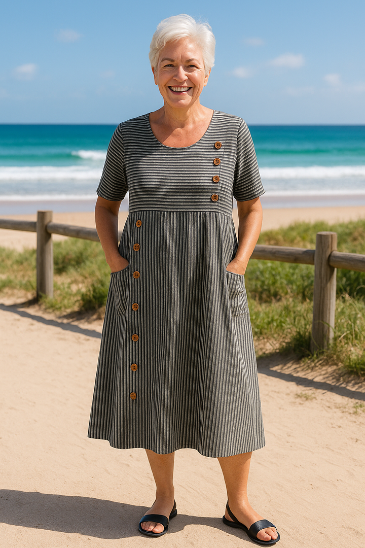 Brienne | Robe midi rayée au confort sans effort