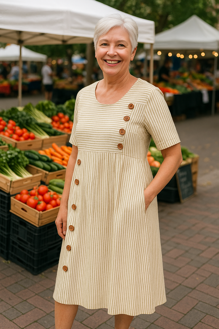 Brienne | Robe midi rayée au confort sans effort