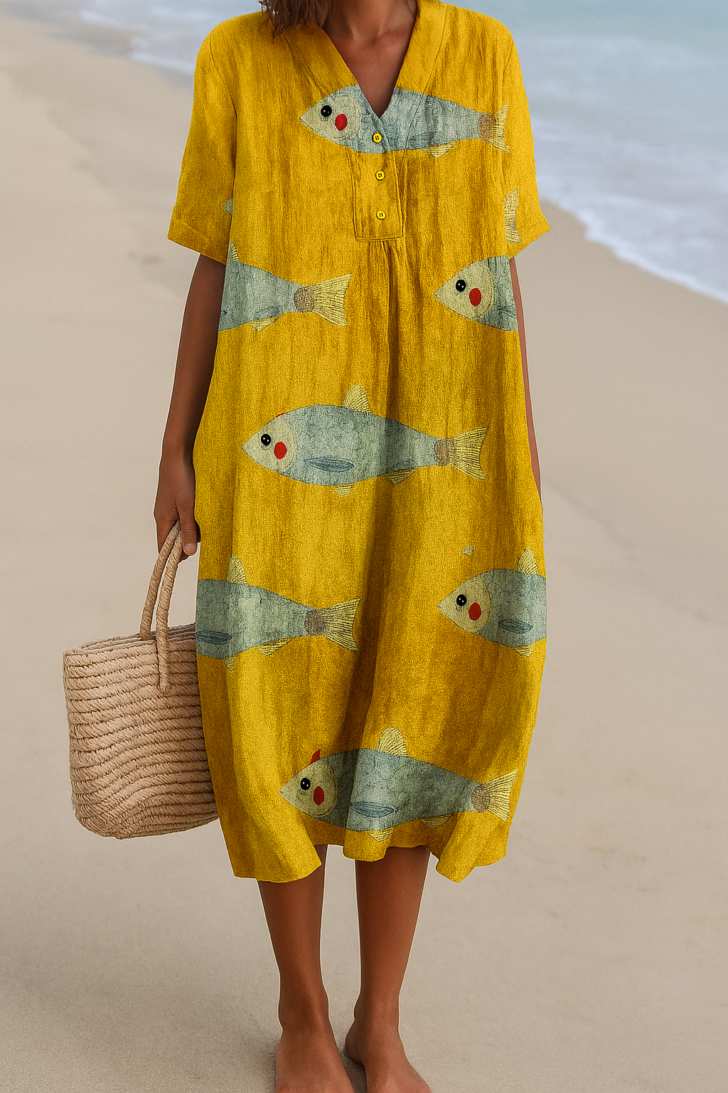 Agnes - Robe en Coton à Inspiration Artistique