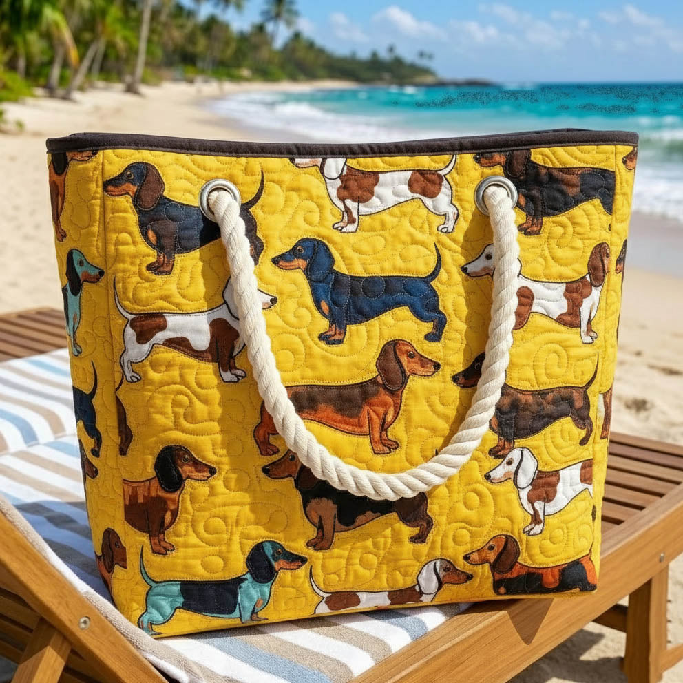 Sac de Plage Matelassé pour les Amoureux des Teckels