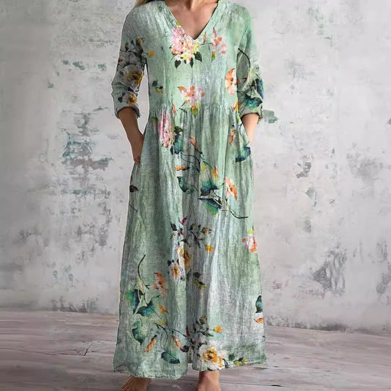 Maya™ | Robe Florale d'Été - Vert