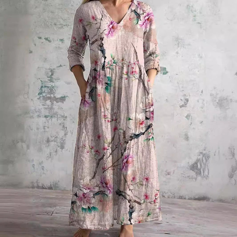 Caroline™ | Robe Florale d'Été - Rose