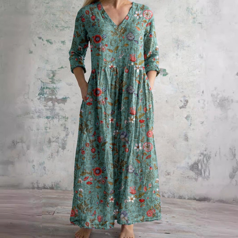 Olivia™ | Robe Florale d'Été - Vert