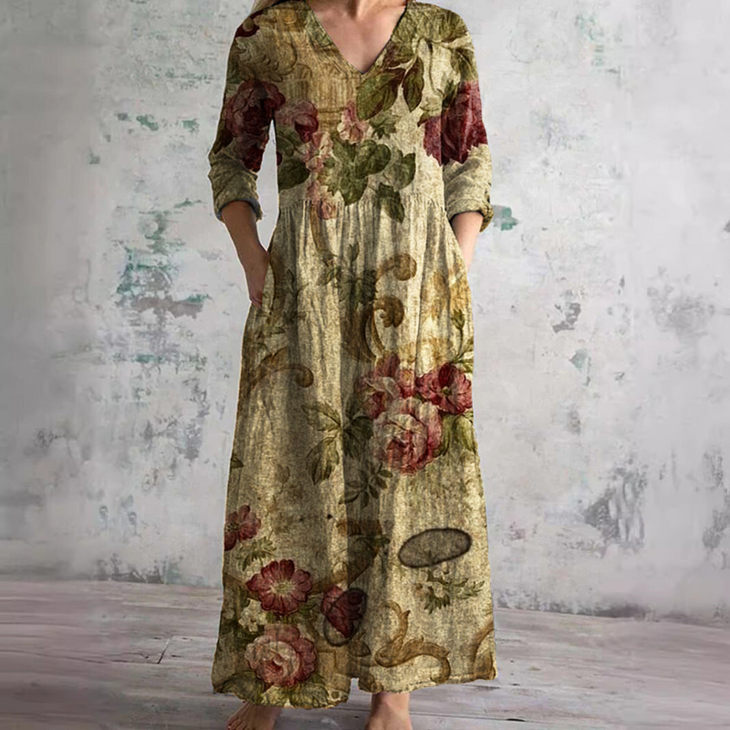 Rachel™ | Robe Florale d'Été - Beige