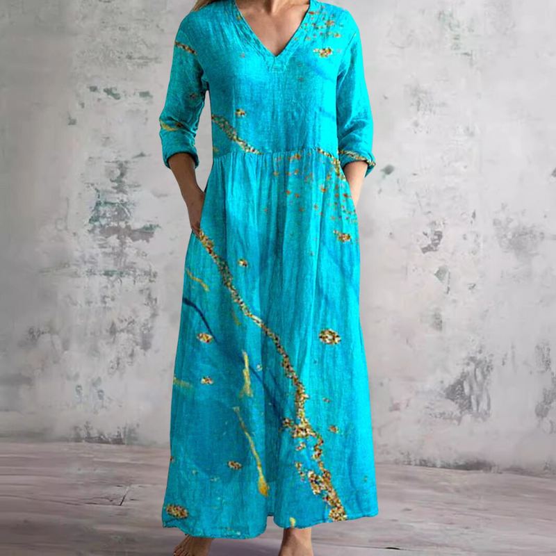 Willow™ | Robe Florale d'Été - Bleu