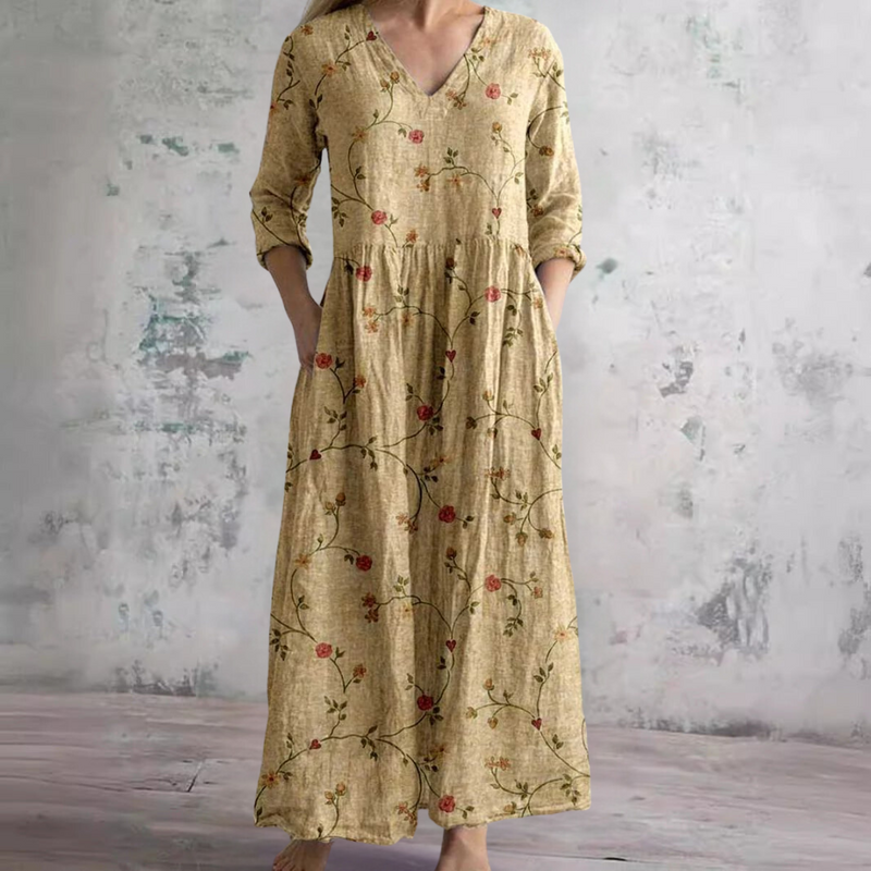 Erica™ | Robe Florale d'Été - Jaune