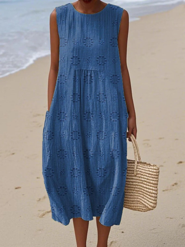 Rose | Robe midi brodée