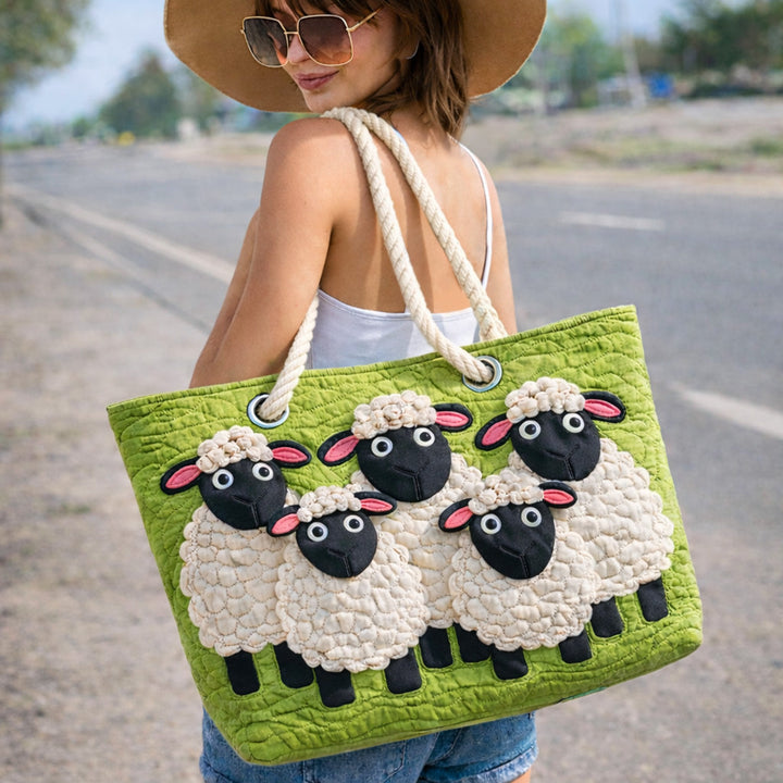 Sac de Plage Matelassé Nuages de Moutons