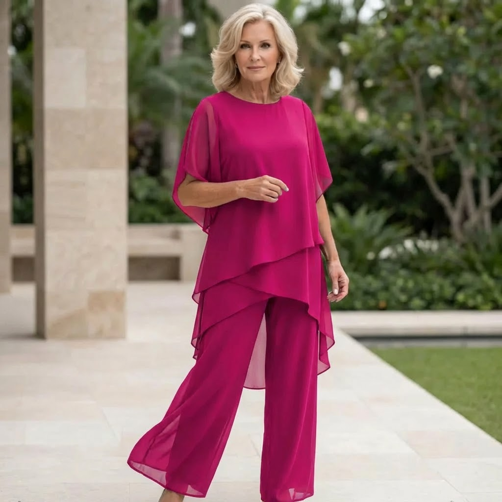 Mary | Ensemble avec pantalon palazzo drapé
