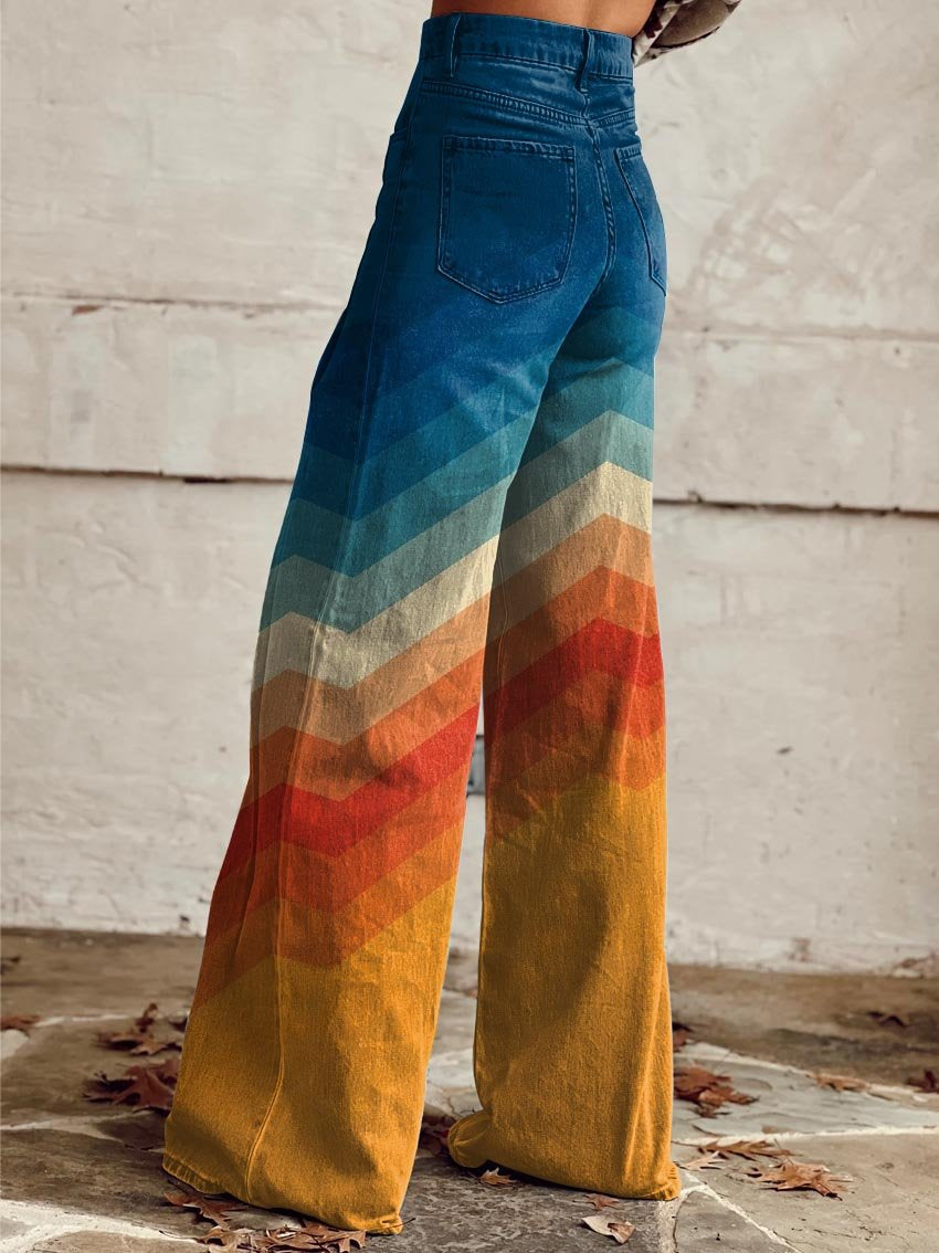 Léa | Pantalon Rétro Élégant Zigzag
