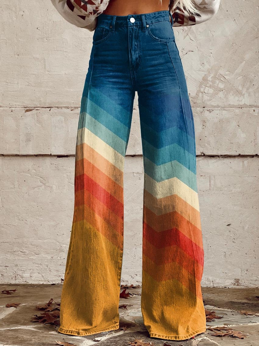 Léa | Pantalon Rétro Élégant Zigzag