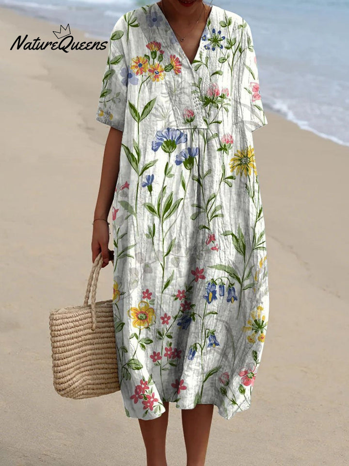 Robe Flottante Vintage Florale