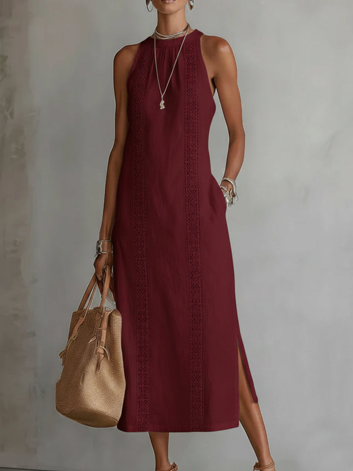Jimena Robe Midi Lin - Rouge