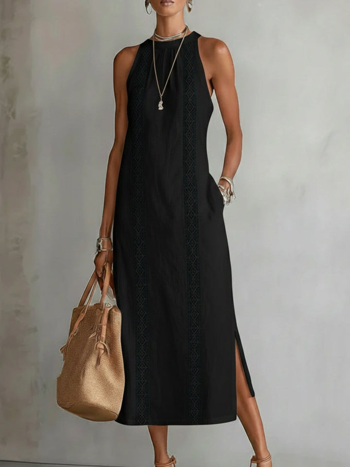Jimena Robe Midi Lin - Noir