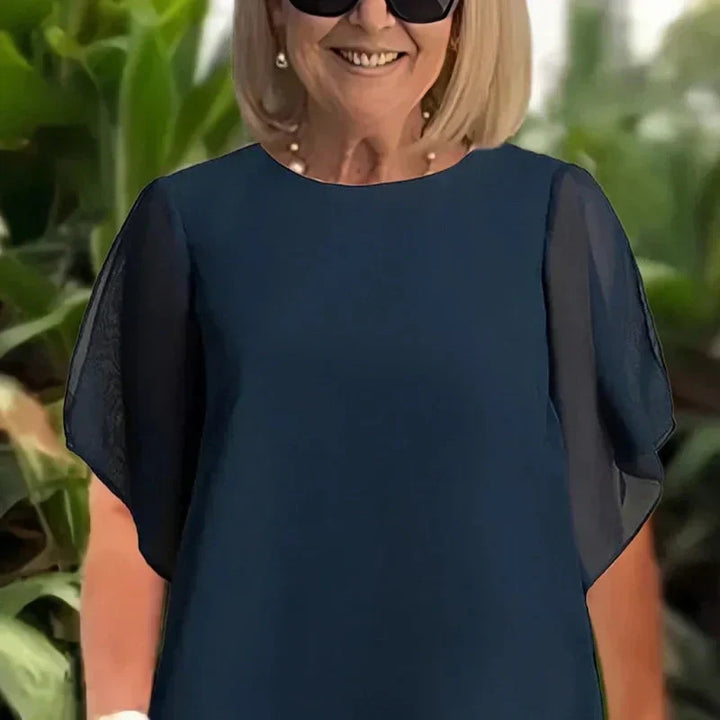 Mary | Ensemble avec pantalon palazzo drapé