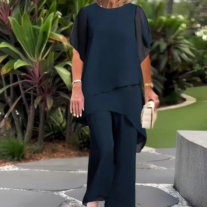 Mary | Ensemble avec pantalon palazzo drapé