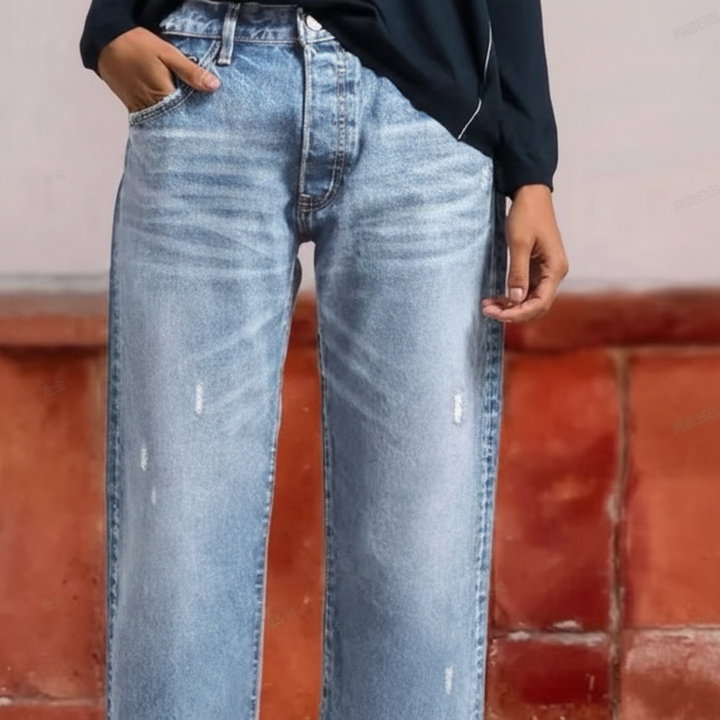 Aberjean™ | Jean Droit Rétro - Bleu Clair